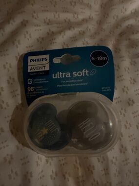 Philips Avent Ultra Soft 6-18m Pacifiers - Blue and Gray (2-Pack)